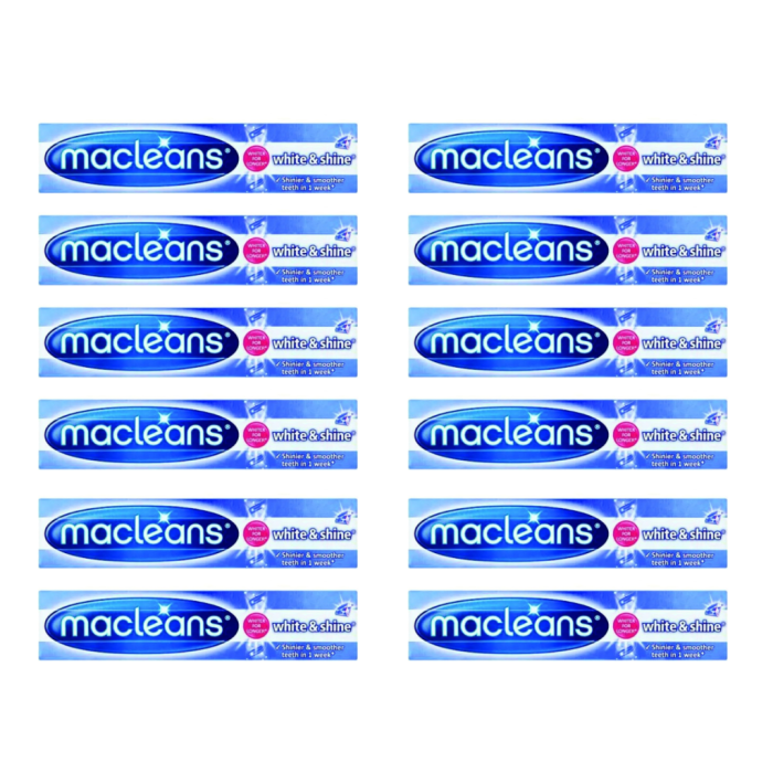 Macleans Toothpaste White & Shine 100Ml - Pack of 12