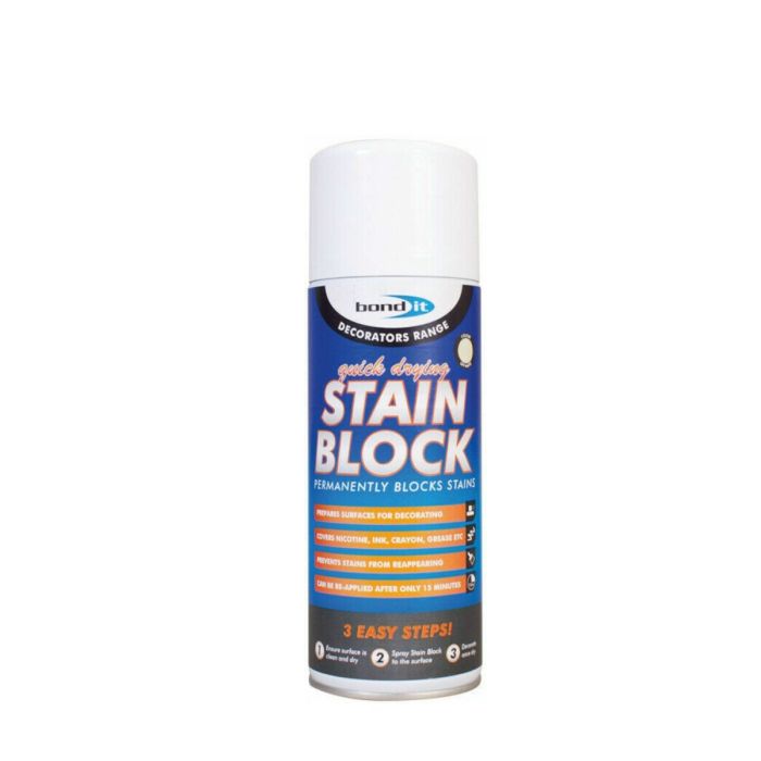 Bond It Decorators Range Stain Block Quick Drying White Spray 400ml