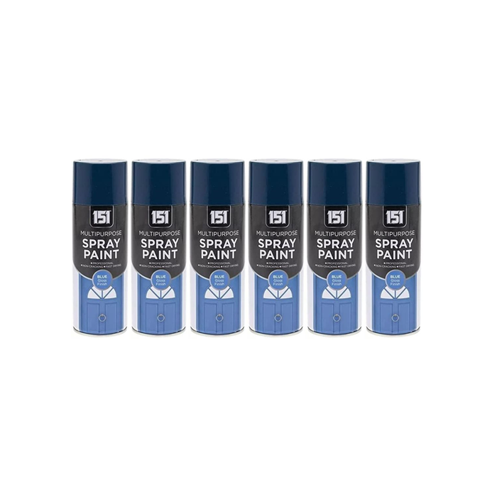 151 Blue Gloss Multi Purpose Aerosol Spray Paint 400ML- Pack of 6