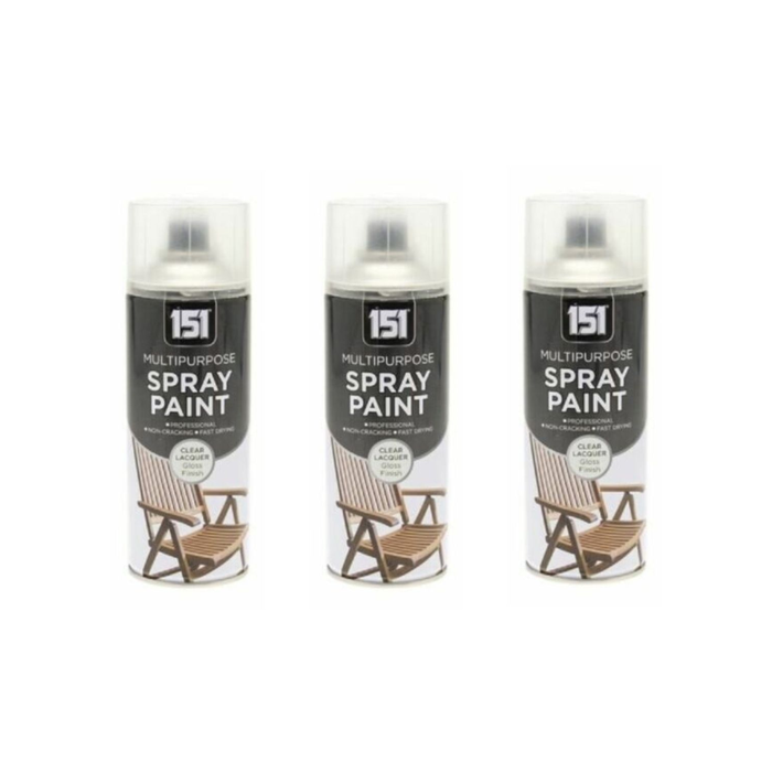 151 Multi Purpose Spray Paint and Clear Lacquer 400ML - Pack of 3