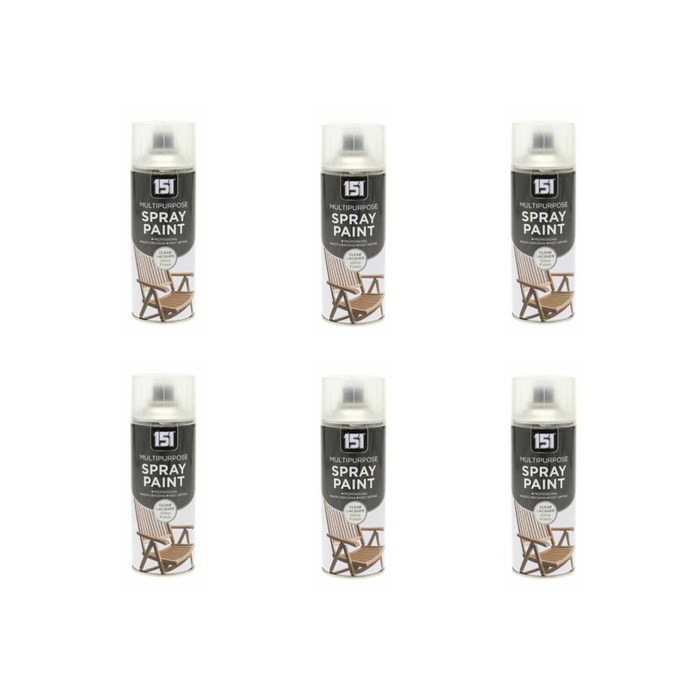 151 Multi Purpose Spray Paint and Clear Lacquer 400ML - Pack of 6