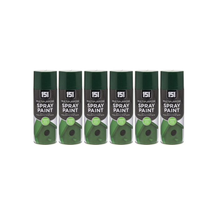 151 Multi Purpose Spray Paint Green Gloss Finish 400ML - Pack of 6