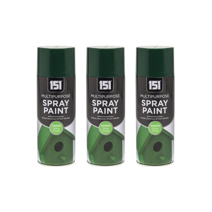 151 Multi Purpose Spray Paint Green Gloss Finish 400ML - Pack of 3