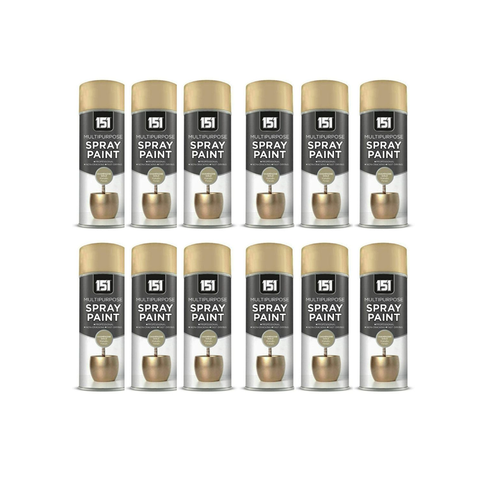 151 Multipurpose Champagne Gold Metallic Spray Paint 400ML - Pack of 12