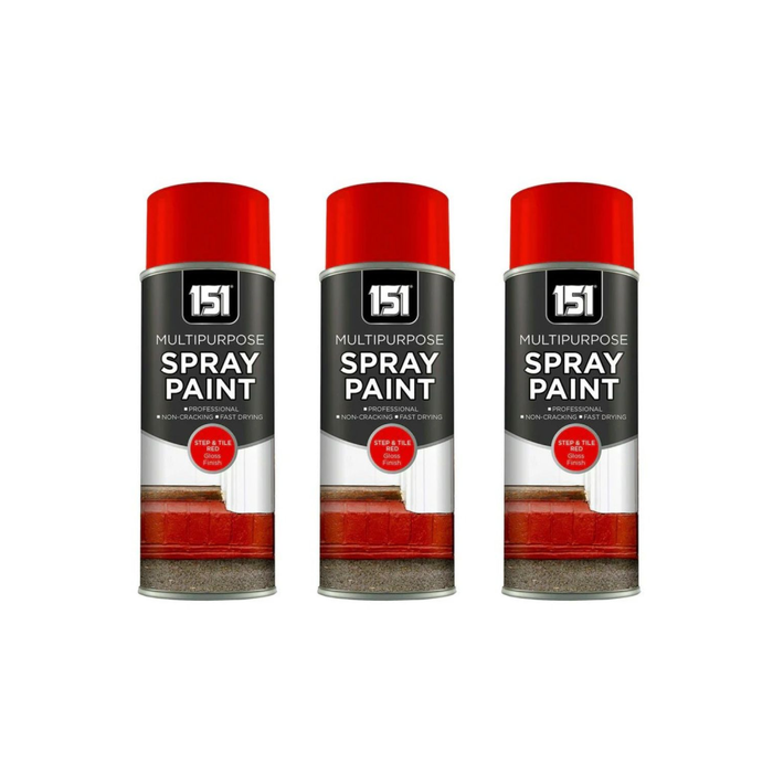 151 Step and Tile Red Gloss Multipurpose Spray Paint 400ML - Pack of 3