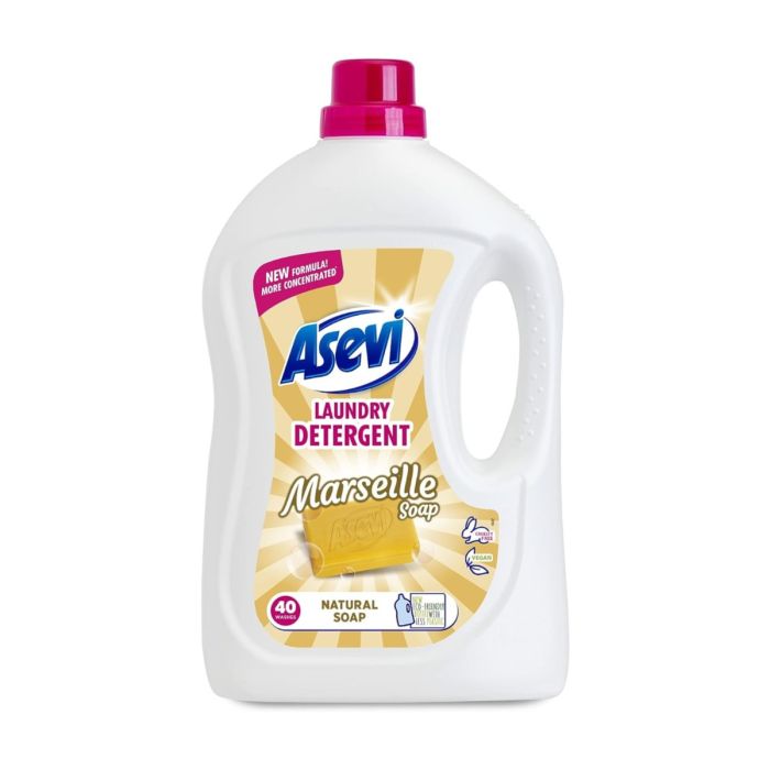 Asevi Laundry Detergent Liquid Marseille Soap 40 Washes 2.4L