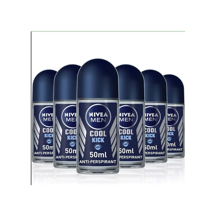 Nivea Men Cool Kick Deodorant Roll On 50ml - Pack of 6