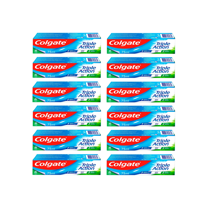 Colgate Toothpaste Triple Action Original Mint 75ml - Pack of 12