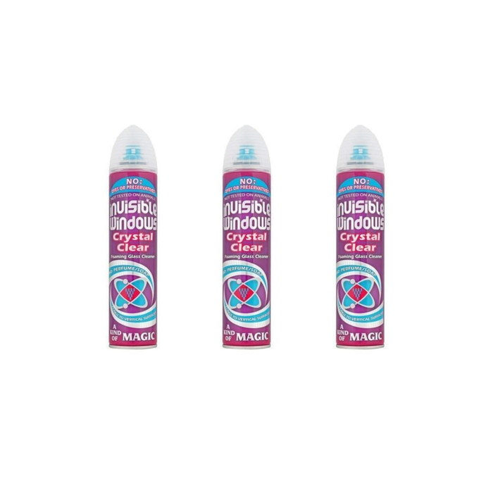 Aristowax Invisible Windows Crystal Clear Foaming Glass Cleaner Spray 300 ML - Pack of 3