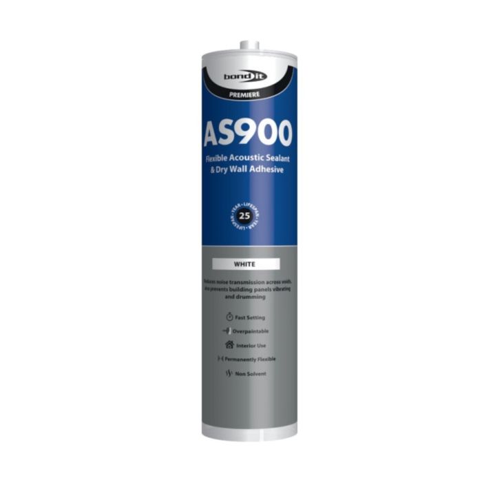 Bond It Premiere AS900 Flexible Acoustic White Sealant & Drywall Adhesive 900ml