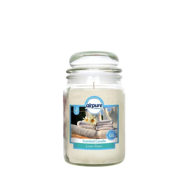 Airpure Scented Candle Jar Linen Room Up to 120 Hours 18 oz