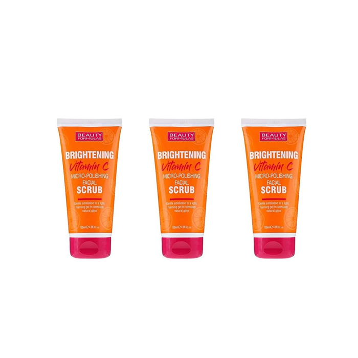 Beauty Formulas Vitamin C Micro-Polishing Facial Scrub 150ml - Pack of 3