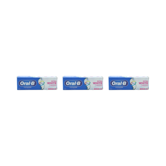 Oral B Complete Extra White Toothpaste Cool Mint 75ml - Pack of 3