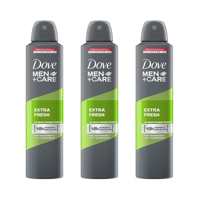 Dove Men+Care Extra Fresh Antiperspirant Deodorant Spray 150 ml - Pack of 3