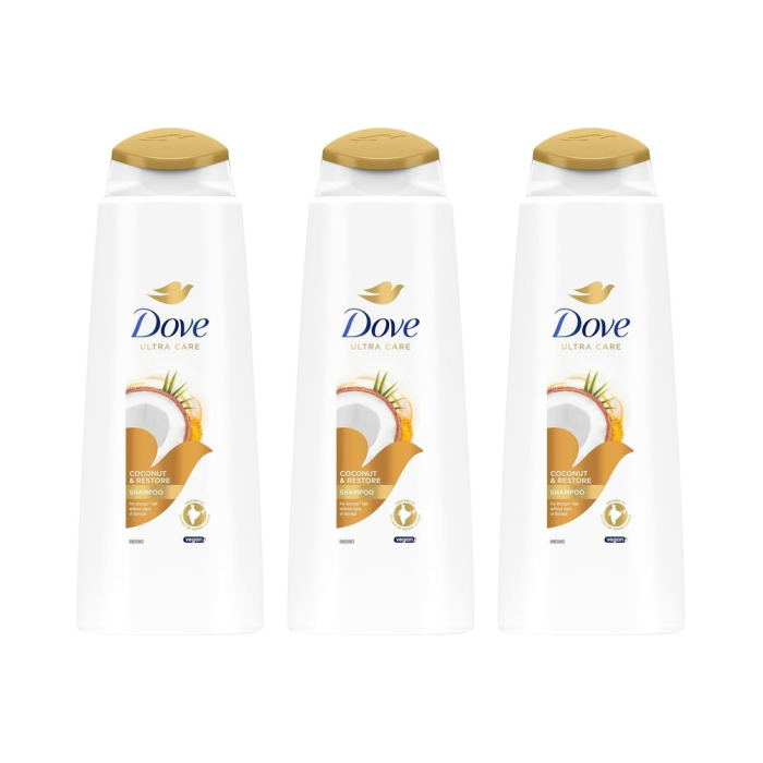 Dove Restoring Ritual Coconut & Restore Shampoo 400ml - Pack of 3