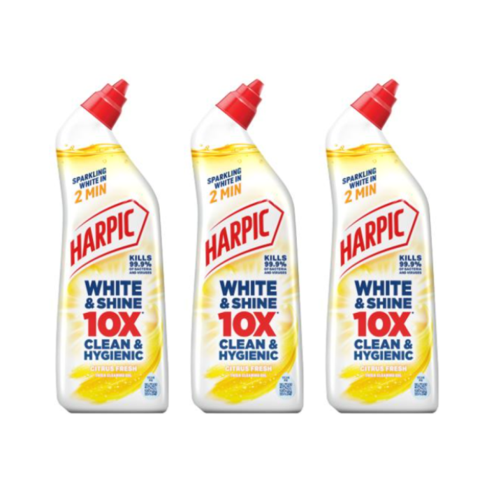Harpic Bleach White & Shine Citrus Fresh Toilet Cleaner 750ml - Pack of 3