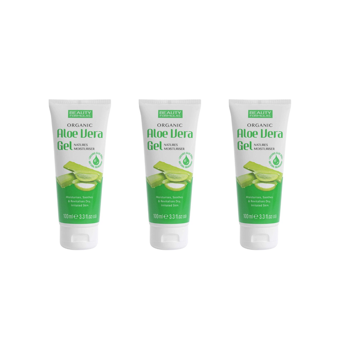 Beauty Formulas Organic Aloe Vera Gel 100ml - Pack of 3