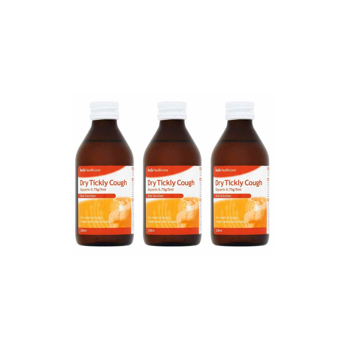 Bells Dry Tickly Cough Syrup 200ml - Pack of 3