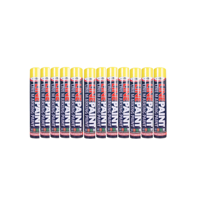 Bond It Line Paint Marking Spray Yellow For Indoor & Outdoor Use 750ml - Pack of 12