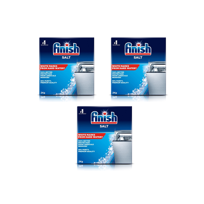 Finish Dishwasher Salt 99% Purity 2 kg - Pack of 3
