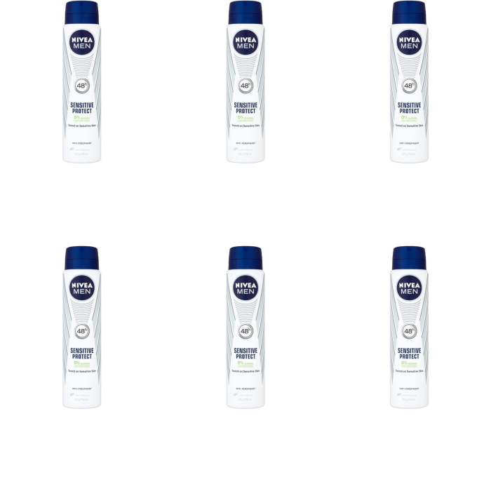 NIVEA MEN Sensitive Protect Anti-Perspirant Deodorant Spray 250ml - Pack of 6