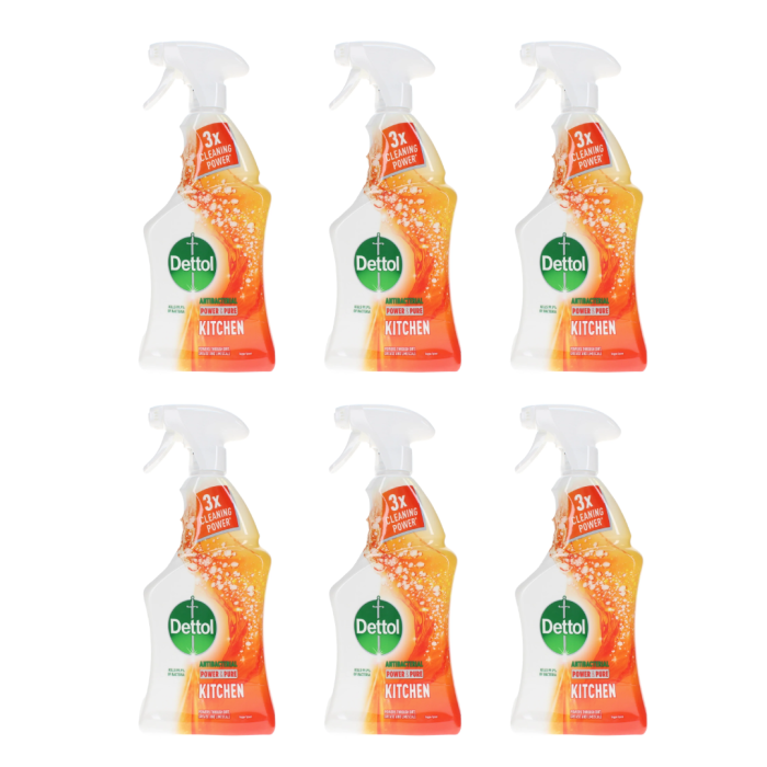 Dettol Power & Pure Powerful Kitchen Disinfectant Spray 750ml - Pack of 6