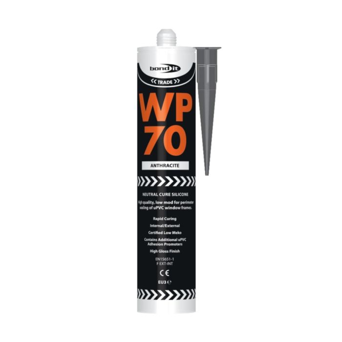 Bond It WP70 Anthracite Neutral Cure Silicone Sealant Rapid Curing 310 ml