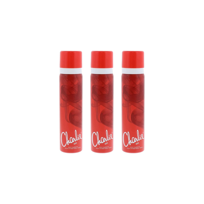 Charlie Red Body Spray Rose Petal & Spices 75ml - Pack of 3