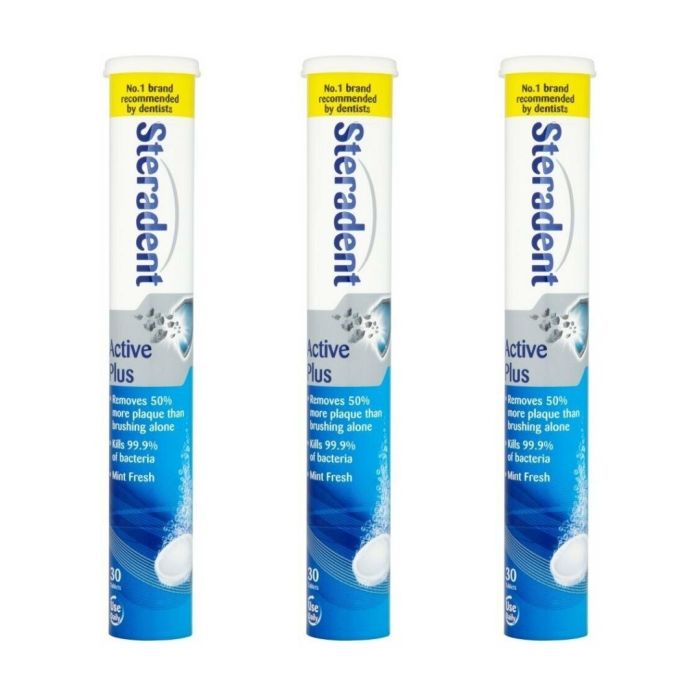 Steradent Active Plus 30 Tablets - Pack of 3