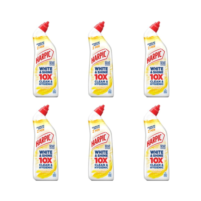 Harpic Bleach White & Shine Citrus Fresh Toilet Cleaner 750ml - Pack of 6