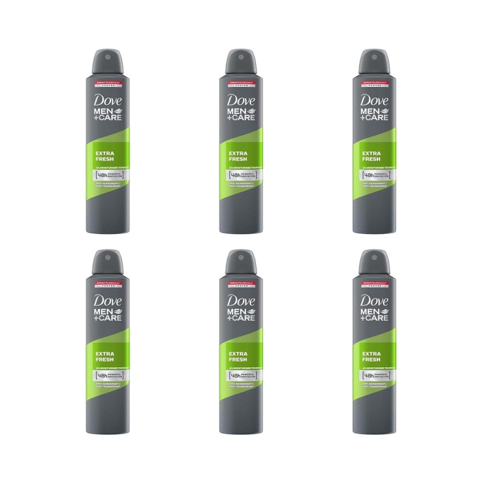 Dove Men+Care Extra Fresh Antiperspirant Deodorant Spray 150 ml - Pack of 6
