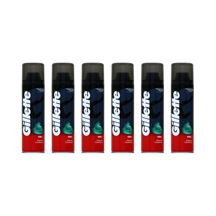 Gillette Classic Shaving Gel Regular 200ml - Pack of 6