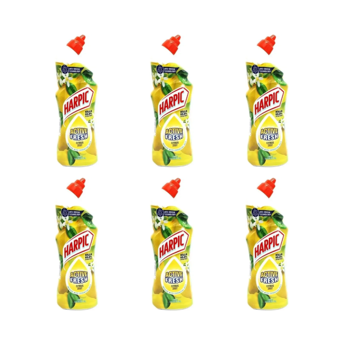 Harpic Active Fresh Toilet Cleaner Citrus Gel 750 ML - Pack of 6