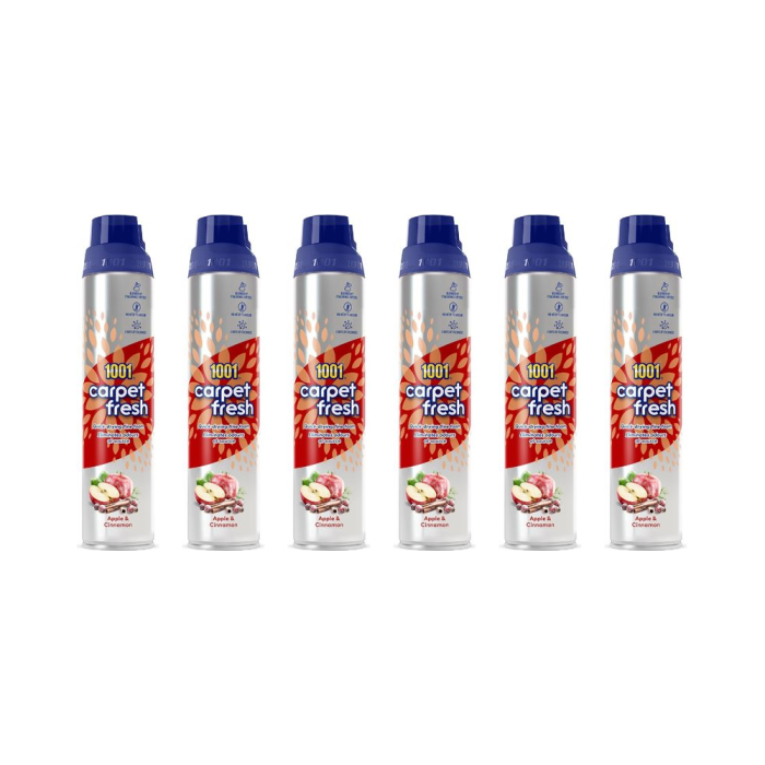 1001 Carpet Fresh Apple & Cinnamon Carpet Foam Freshener 300ml - Pack of 6