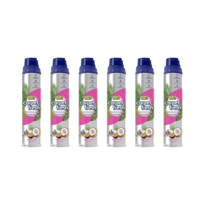 1001 Carpet Fresh Exotic Fruit & Coconut Carpet Foam Freshener 300ml - Pack of 6
