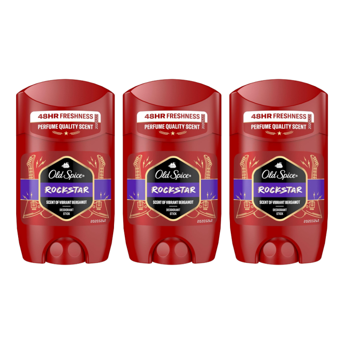 Old Spice Rockstar Deodorant Stick for Men 48H Freshness 50ml - Pack of 3
