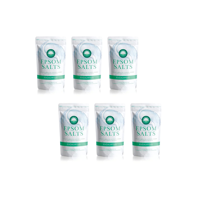 Elysium Spa Natural Eucalyptus Epsom Salts 1kg - Pack of 6
