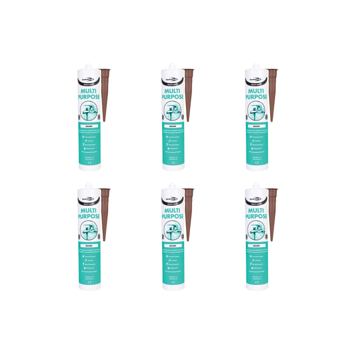 Bond It Multi-Mate Brown Multipurpose Sealant 310ml - Pack of 6