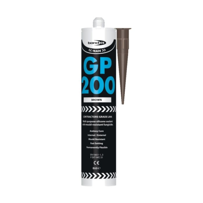 BondIt GP200 Brown General Purpose Silicone Sealant 275ml