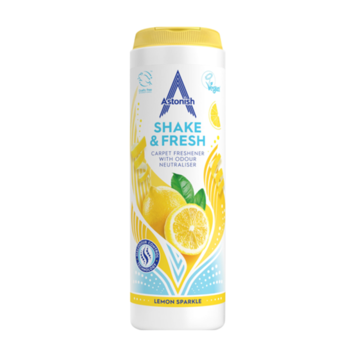 Astonish Shake & Fresh Carpet Freshener Lemon Sparkle Powder 350g