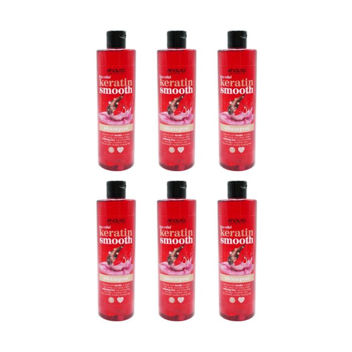  Anovia Frizz Relief Keratin Smooth Shampoo For Shiny Hair 415ML - Pack of 6