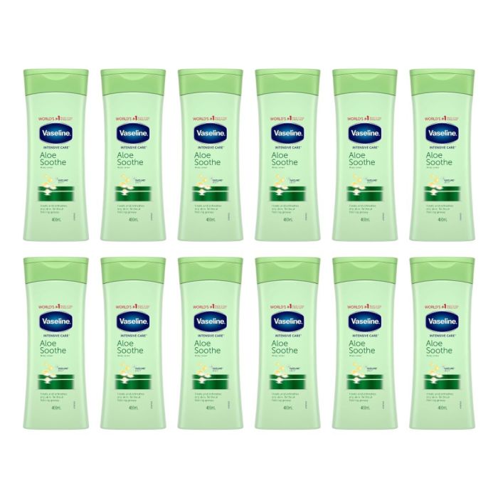 Vaseline Intensive Care Aloe Soothe Body Lotion 400 ML - Pack of 12