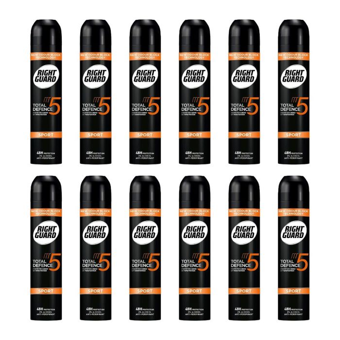 Right Guard Total Defence 5 Sport Anti-Perspirant Deodorant 250 ML - Pack of 12