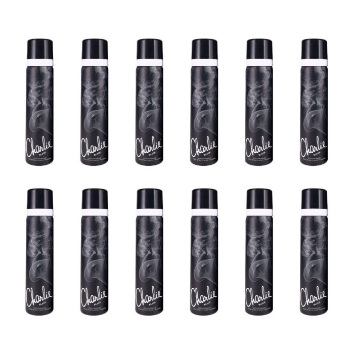 Charlie Body Spray Black White Musk & Mandarin 75 ML - Pack of 12