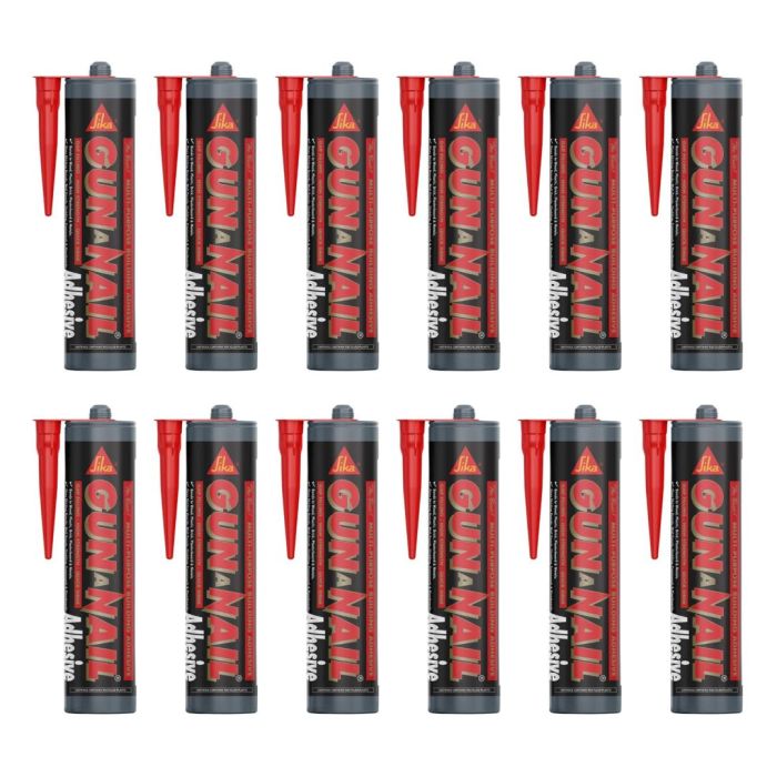 Everbuild Gun A Nail High Strength Building Adhesive White 295 ml - Pack of 12