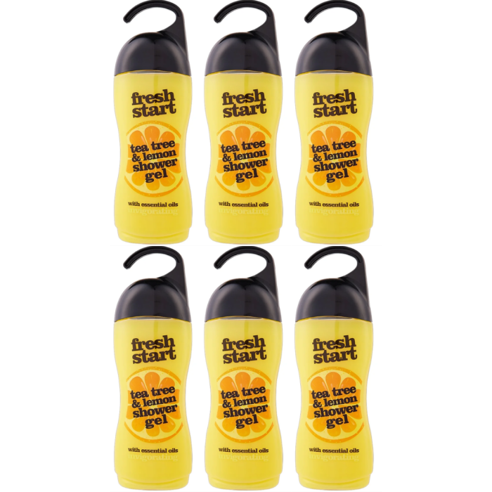FRESH START TEA TREE & LEMON SHOWER GEL 400ML - Pack of 6