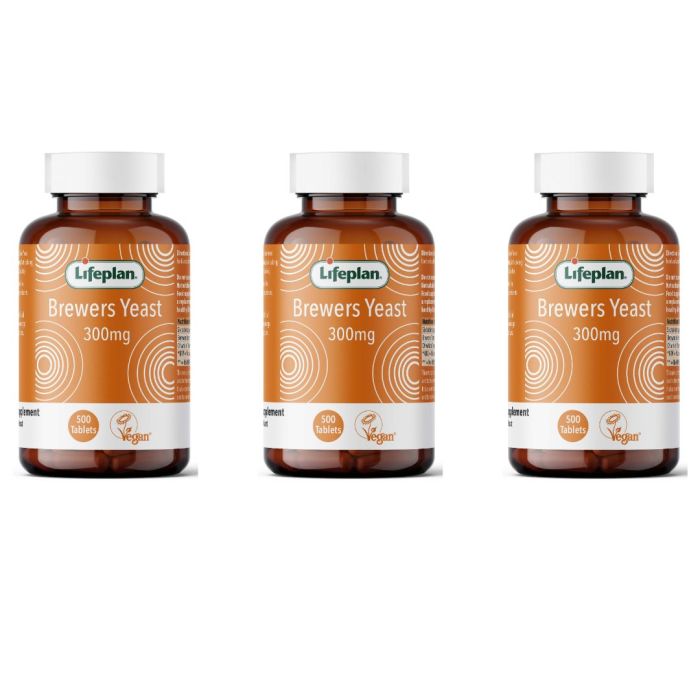 Lifeplan High Strength Brewers Yeast 300mg 500 Tablets - Pack of 3