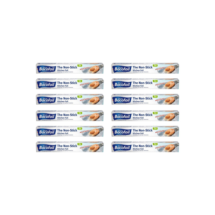 Bacofoil The Non-Stick Kitchen Foil With Unique Bacolift Surface 300mm x 5m - Pack of 12