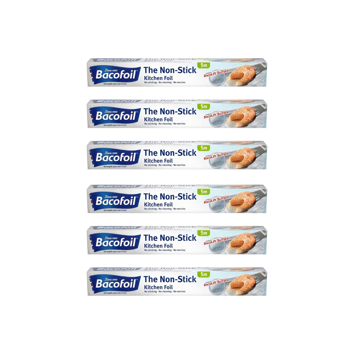 Bacofoil The Non-Stick Kitchen Foil With Unique Bacolift Surface 300mm x 5m - Pack of 6