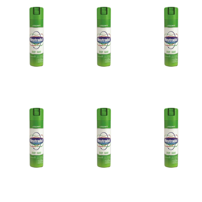 Neutradol Odour Destroyer Air Freshener Spray Super Fresh 300ml - Pack of 6